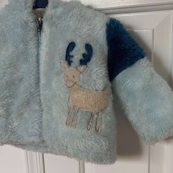 VTG 80s 90s fuzzy jacket 18M 12M baby boy girl unisex - BE MINE USA made - Picture 2 of 7